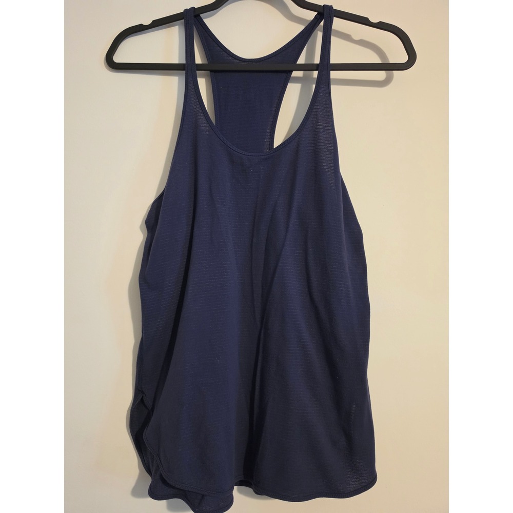 Lululemon Tank Top Women Navy Blue Mesh Racerback Yoga Athletic Classic Trendy